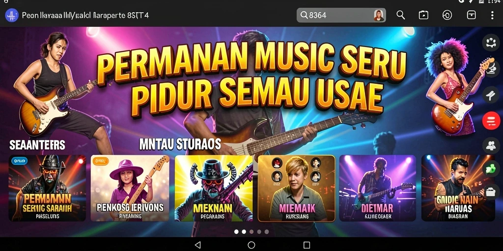 Tampilan menarik saat bermain game musik 8364 dengan efek visual yang menawan.