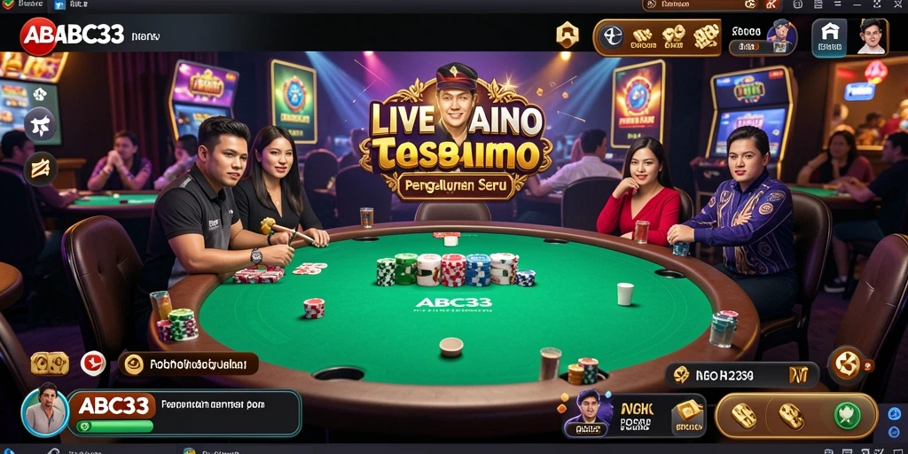 Tampilan menarik dari gameplay Live Casino ABC33 dengan dealer profesional.
