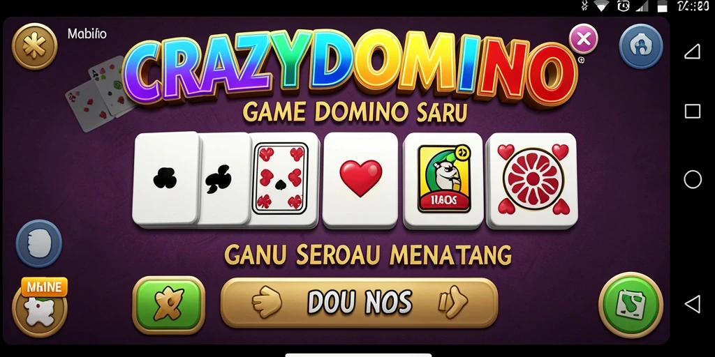 Tampilan gameplay seru dalam CRAZYDOMINO yang menantang pemain.