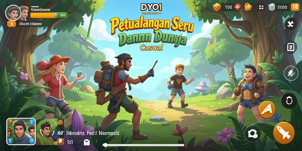Screenshot menampilkan gameplay seru dalam DYO1 dengan grafis yang colorful.