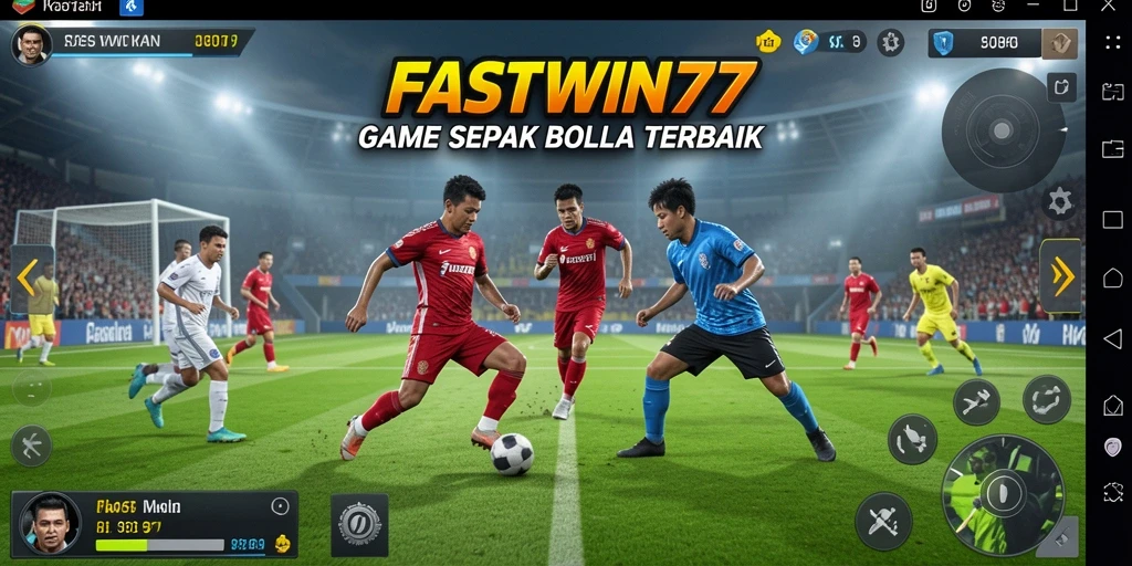 Tampilan gameplay seru dari FASTWIN77 dalam pertandingan sepak bola.