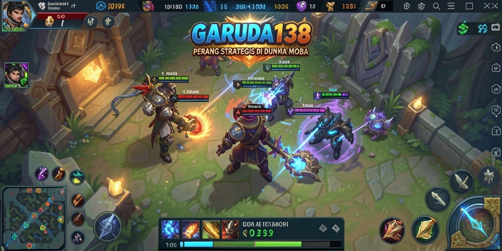 Tampilan gameplay seru dengan karakter unik dan pertempuran intens.
