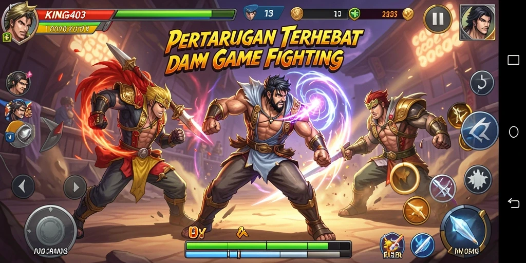 Screenshot gameplay KING403 menampilkan aksi pertarungan yang intens.