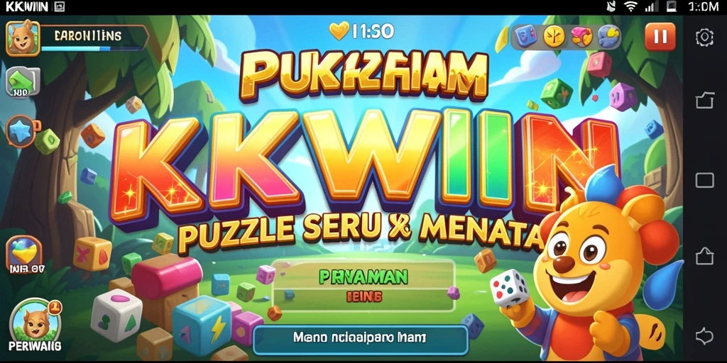 Tangkapan layar menunjukkan gameplay seru dari KKWIN dengan teka-teki menarik.
