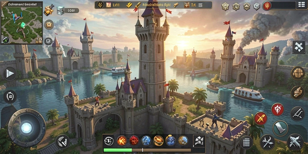 Screenshot menampilkan aksi seru strategis dalam game Tower Defense.