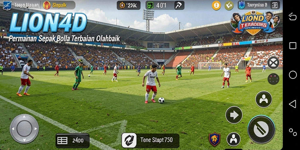 Tampilan gameplay LION4D yang menegangkan dalam pertandingan sepak bola.