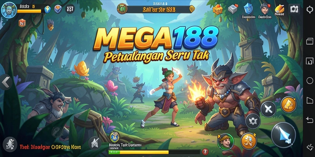 Screenshot gameplay MEGA188 menunjukkan aksi seru dan eksplorasi di lingkungan yang menakjubkan.