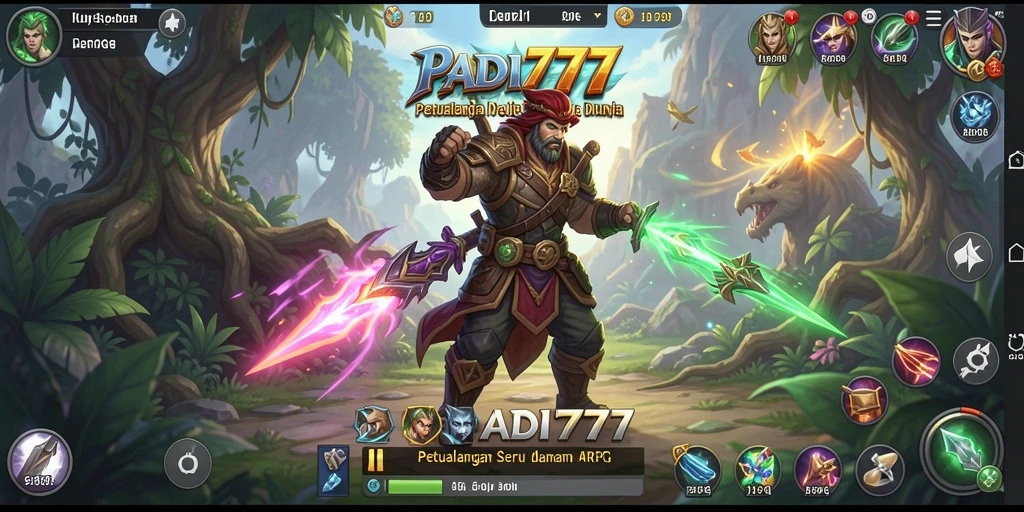 Tampilan gameplay <strong>PADI777</strong> dengan pertarungan seru dan karakter epik.