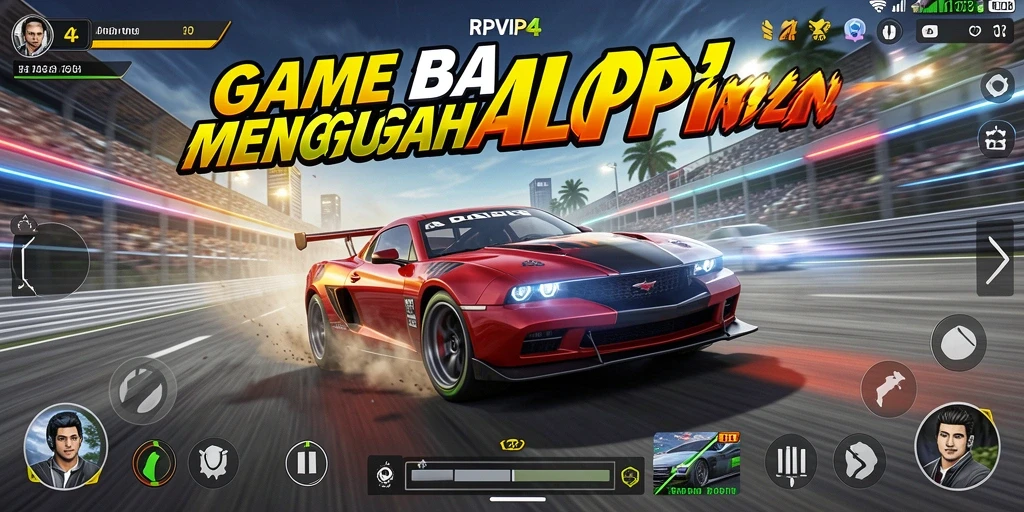 Screenshot RPVIP4 menampilkan aksi balapan yang mendebarkan.
