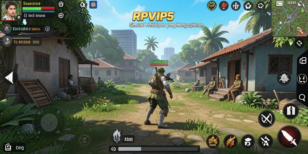 Screenshot RPVIP5 menampilkan gameplay simulasi yang mendalam dan interaktif.