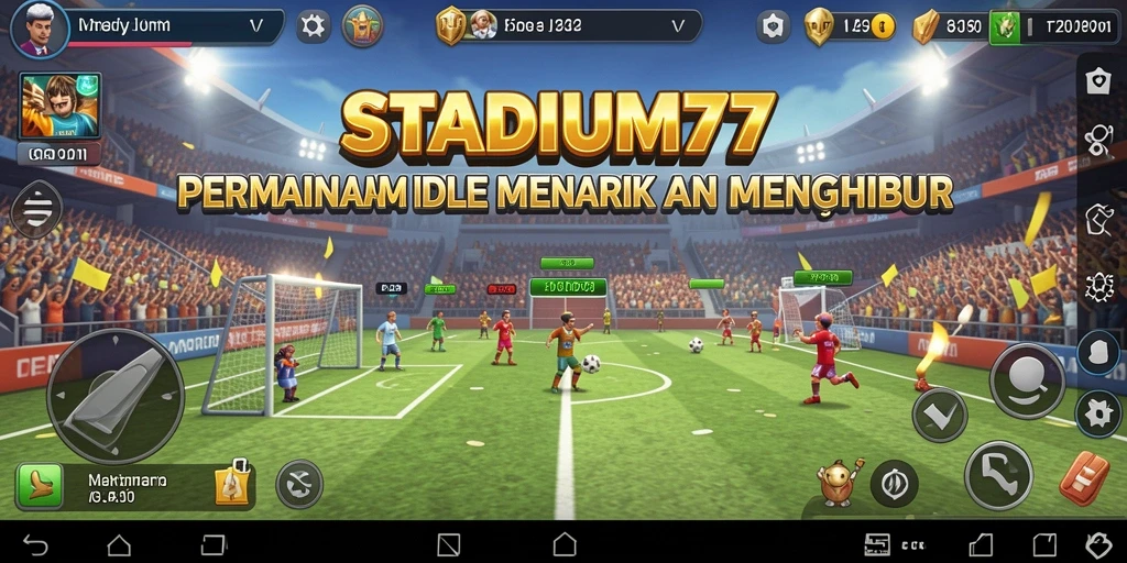 Tampilan utama STADIUM77 dengan gameplay Idle yang memikat dan grafis menarik.
