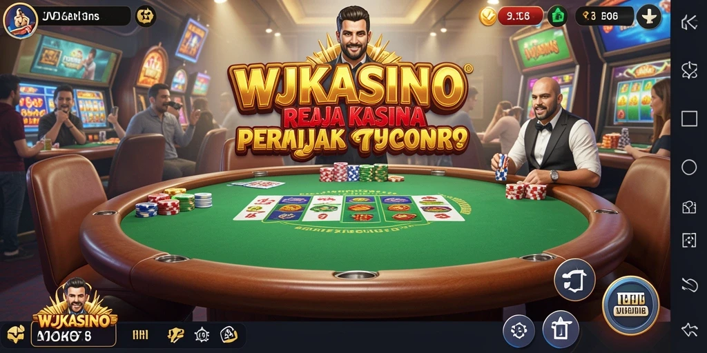 Screenshot WJKASINO menunjukkan suasana kasino yang ramai dan menarik.